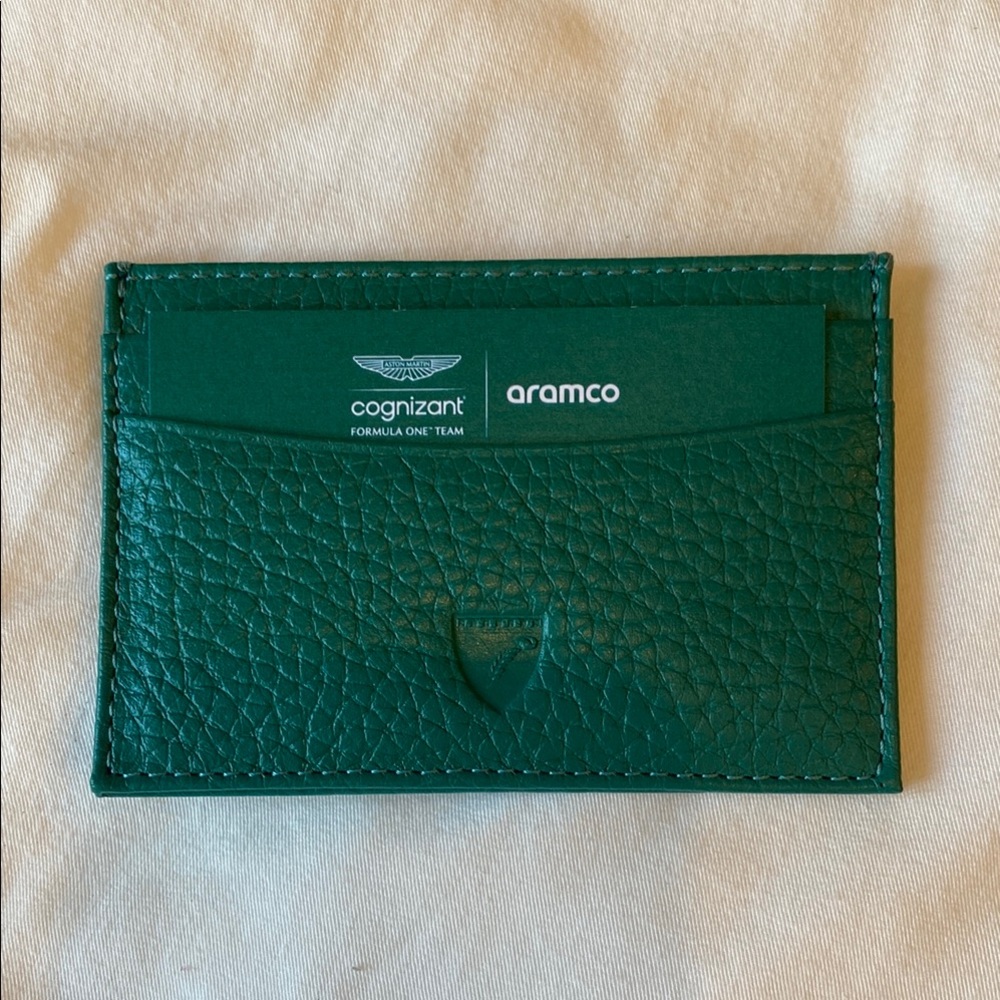 Limited Edition Aston Martin Formula One Aspinal of London Teal Card Holder - Picture 2 of 9
